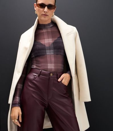 Blusa en Tule con Estampa de Cuadros 4