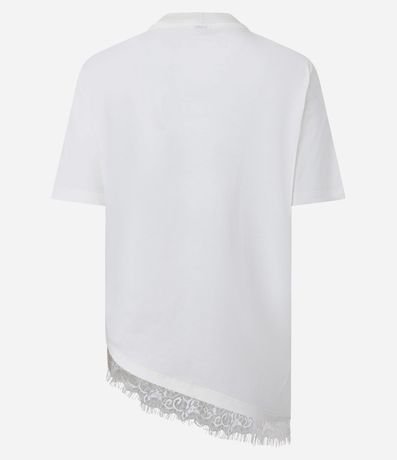 Remera Alargada con Ruedo Asimétrico en Encaje 5