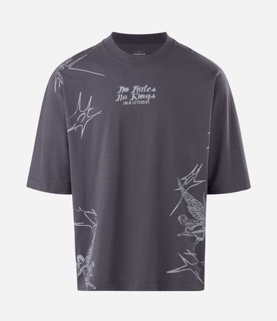 Remera Oversized Manga Corta en Algodón con Estampa No Mercy 5