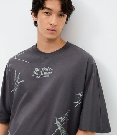 Remera Oversized Manga Corta en Algodón con Estampa No Mercy 4