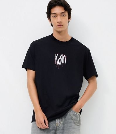 Remera Manga Corta en Algodón con Estampa Frontal de Korn