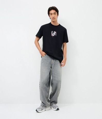 Remera Manga Corta en Algodón con Estampa Frontal de Korn 2