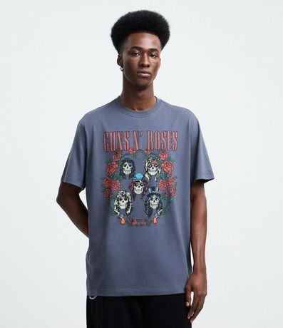 Remera Manga Corta en Algodón con Estampado Guns and Roses