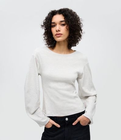Blusa Regular con Manga Larga Amplia