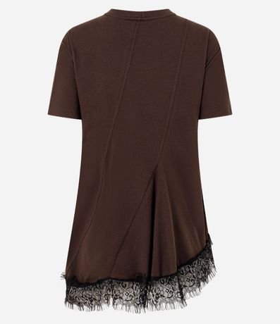 Remera con Recortes Asimétricos y Ruedo de Encaje 5