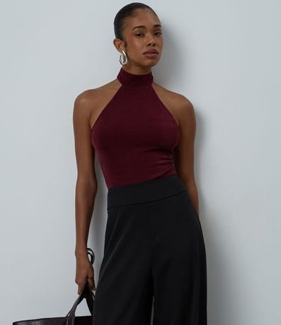 Body Halter en Rib con Cierre en el Cuello