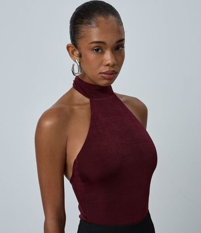 Body Halter en Rib con Cierre en el Cuello