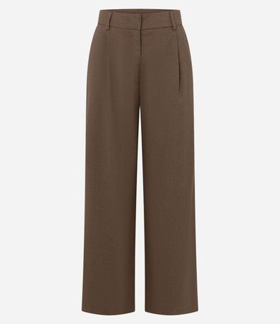 Pantalón Recto Sastre con Estampa Pied de Poule 5