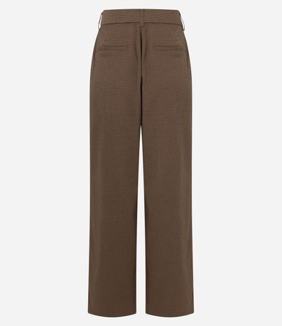 Pantalón Recto Sastre con Estampa Pied de Poule 6