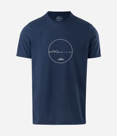 Remera Regular en Algodón con Estampa de Montaña 4