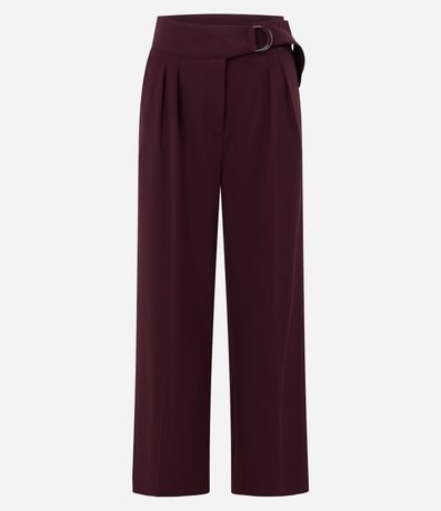 Pantalón Wide en Crepé Cintura con Hebilla 6