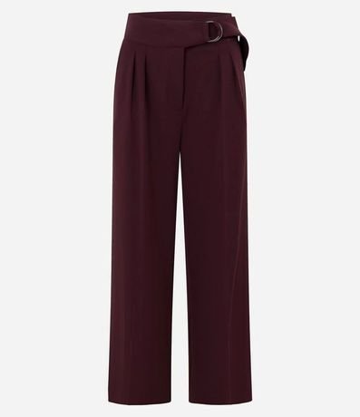 Pantalón Wide en Crepé Cintura con Hebilla 5