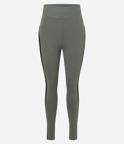 Pantalón Legging en Microfibra con Detalle Contrastante