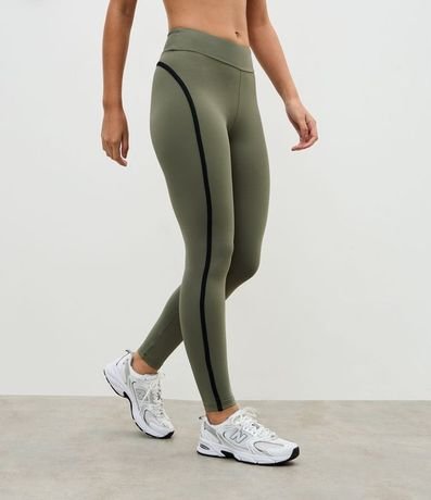 Pantalón Legging en Microfibra con Detalle Contrastante 2