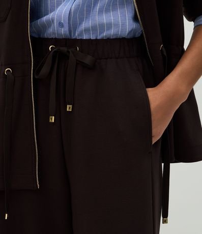 Pantalón Recto en Algodón con Cintura Elástica 4