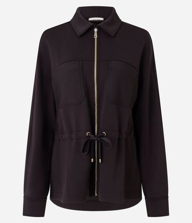 Campera Parka en Modal con Cremallera y Cordón Ajustable 5