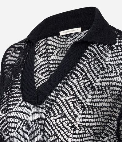 Blusa en Punto con Cuello Polo y Ponto Cutout 6