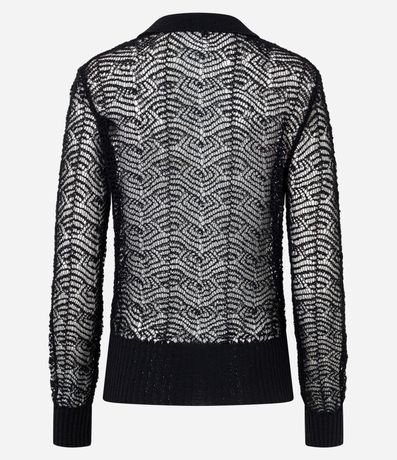 Blusa en Punto con Cuello Polo y Ponto Cutout 7