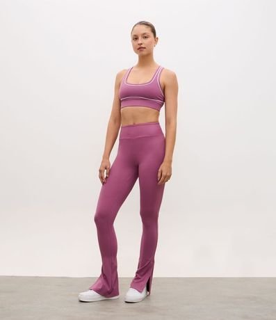 Pantalón Legging Flare Deportiva en Microfibra con Fenda