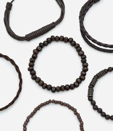 Kit 6 Pulseras Masculina Tranzadas y con Pelotas 2