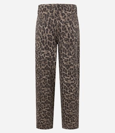 Pantalón Baggy en Sarga con Cintura Mediana y Estampa de Animal Print 2