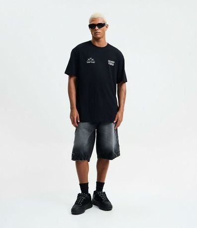 Remera Relaxed en Algodón con Estampado Tribal Chaos 2