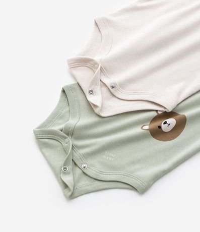 Kit 02 Bodies Infantil con Estampa de Oso – Talle 0 a 18 Meses 3