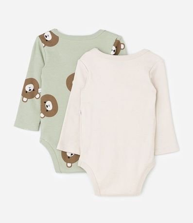 Kit 02 Bodies Infantil con Estampa de Oso – Talle 0 a 18 Meses 2