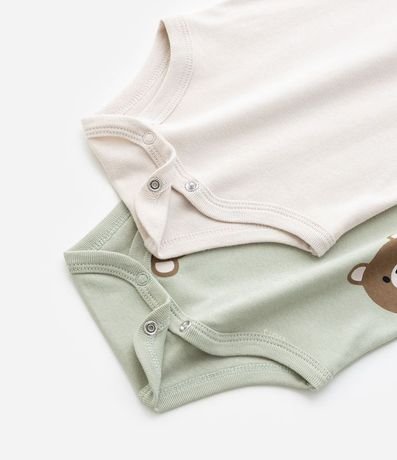 Kit 02 Bodies Infantil con Estampa de Oso – Talle 0 a 18 Meses 4