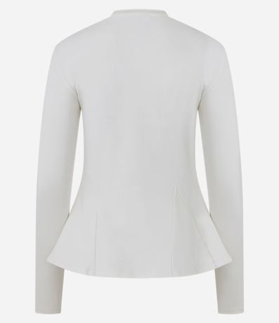 Blusa Peplum Manga Larga en Punto Roma con Ruedo Amplio 7