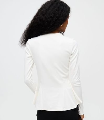 Blusa Peplum Manga Larga en Punto Roma con Ruedo Amplio 4