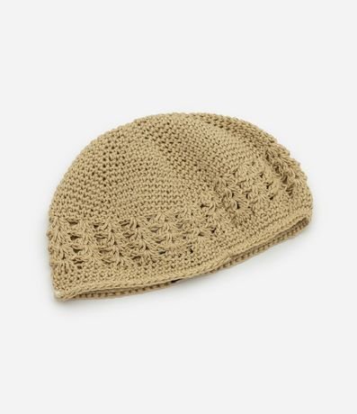 Gorro en Ganchillo con Detalle Contrastante Cutout