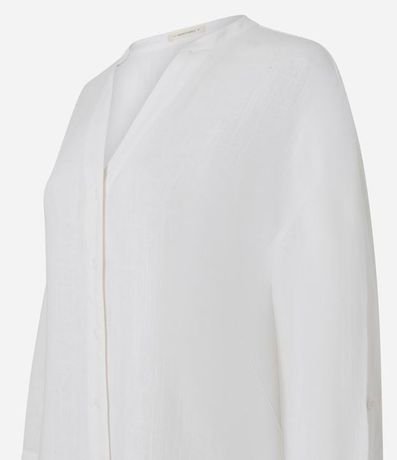 Camisa Oversized en Viscolino con Cuello Padre 2