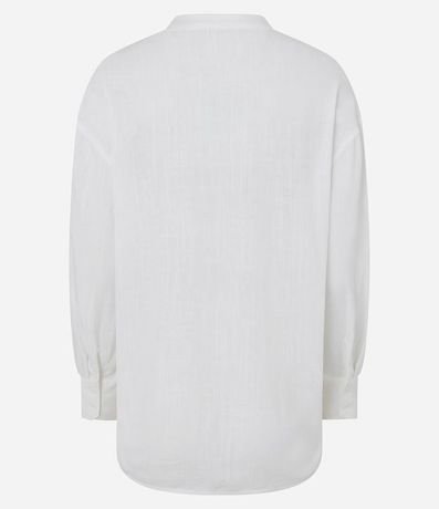 Camisa Oversized en Viscolino con Cuello Padre 3