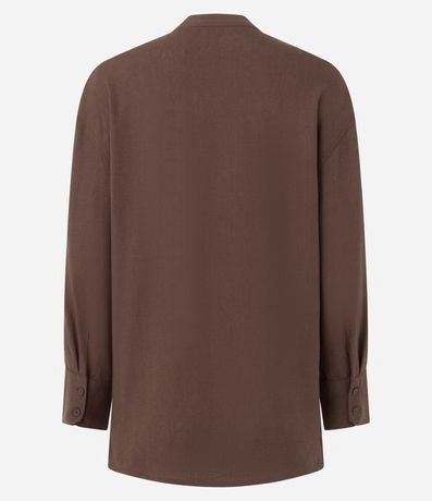 Camisa Oversized en Viscolino con Cuello Padre 2