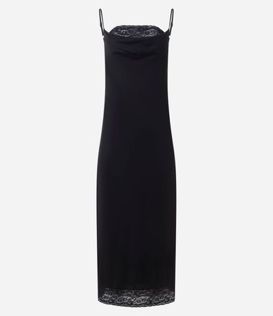 Vestido Midi en Tule con Encaje y Escote Degagê 5
