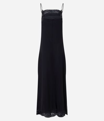 Vestido Midi en Tule con Encaje y Escote Degagê 7