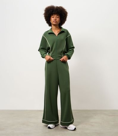 Campera Deportiva en Microfibra con Frisos Contrastantes 2