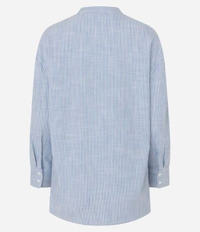 Camisa Oversized en Viscolino con Estampa Rayada 2