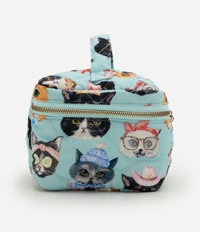 Neceser Rectangular Grande con Estampa de Gatos 2