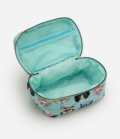 Neceser Rectangular Grande con Estampa de Gatos 6