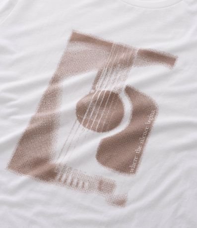 Remera en Algodón con Estampado de Guitarra 4
