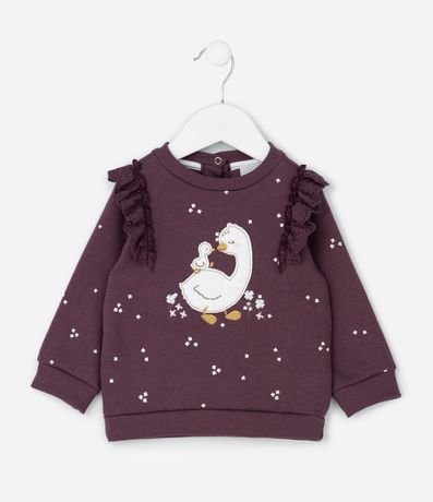 Saco Infantil con Estampa Floral Patito y Volados – Talle 0 a 18 Meses 2