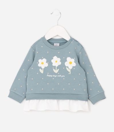 Buzo Infantil en de Lunares y Bordado de Margaritas – Talle 0 a 18 Meses 2