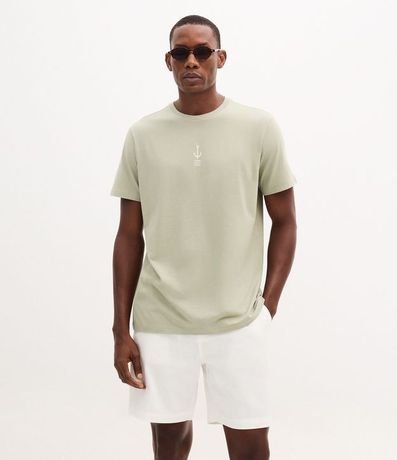 Remera Regular en Algodón con Estampado Náutica Áncora