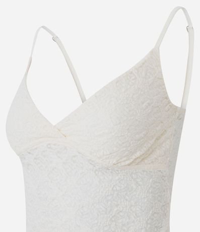 Blusa Musculosa en Encaje Texturizada con Breteles Finos 2