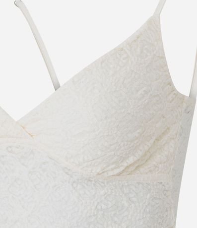 Blusa Musculosa en Encaje Texturizada con Breteles Finos 3