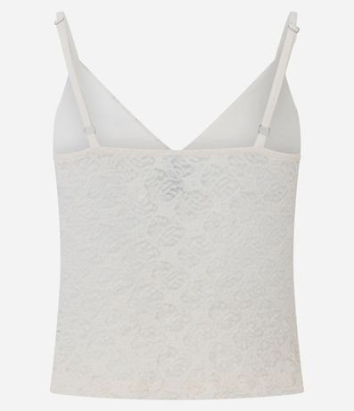 Blusa Musculosa en Encaje Texturizada con Breteles Finos 4