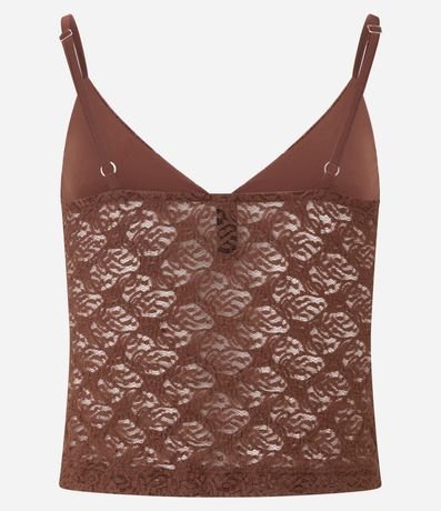 Blusa Musculosa en Encaje Texturizada con Breteles Finos 4