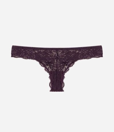Bombacha Bikini Hilo en Encaje Floral con Moña en la Cintura 5